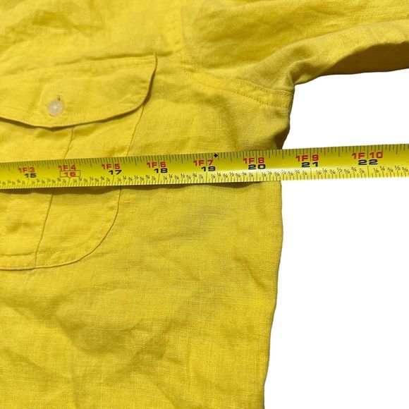 Lauren Ralph Lauren Exclusive Linen Shirt Yellow Size Large - Picture 4 of 9